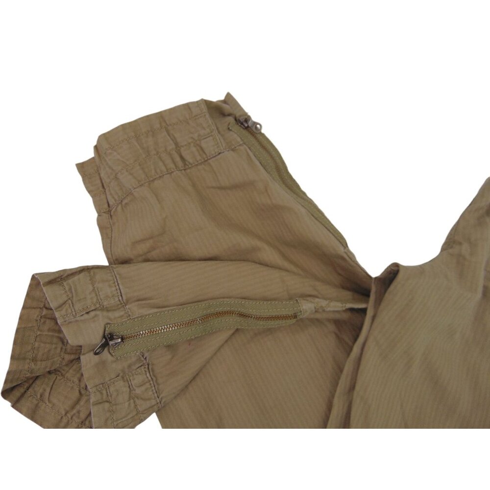 Hei Hei Anthropologie Green Pants 4 Shadow Stripe Cargo Pockets Low Rise Zipper - Picture 10 of 12